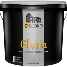 Gloria (Глория) фактурная краска с перламутровым эффектом для декоративных эффектов. Белое золото